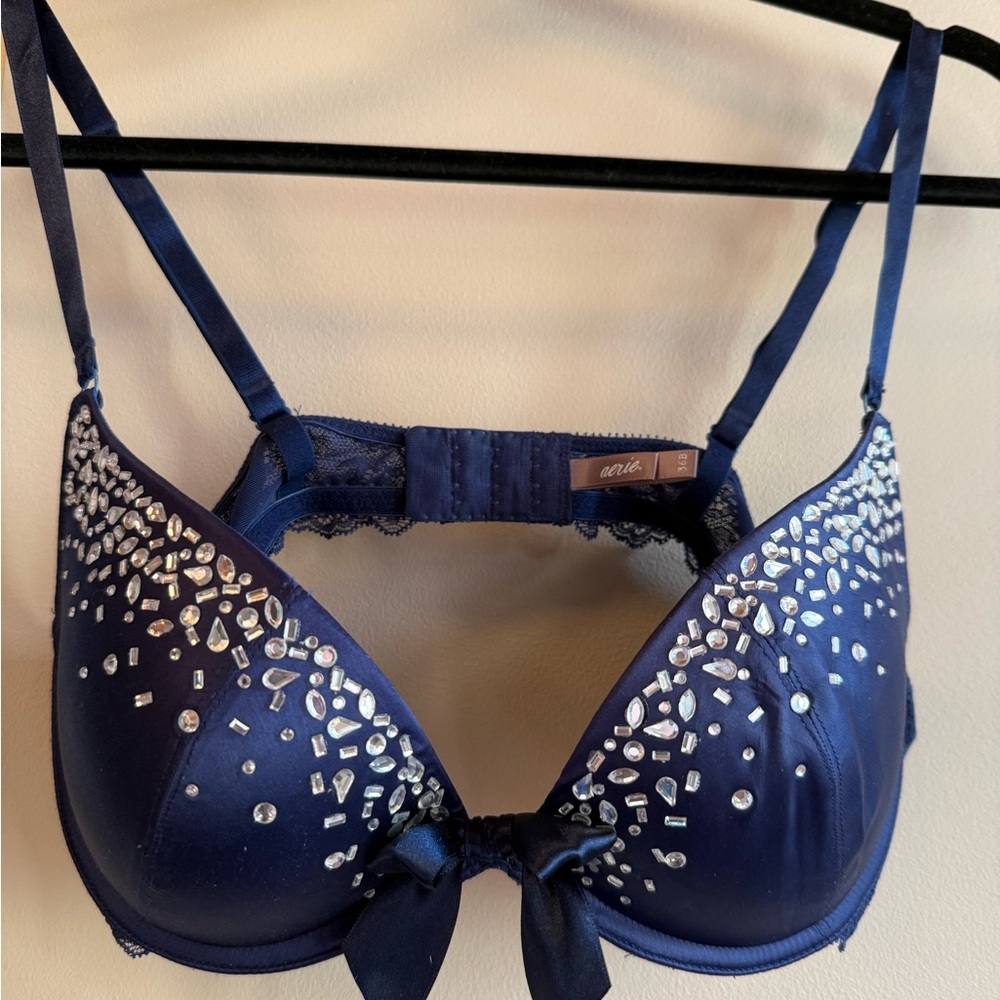 Aerie Midnight Blue Sparkle Bra 36B